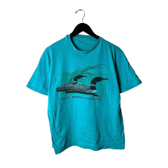Duck North Carolina T Shirt Vintage 90s Medium M Adult Blue Graphic Tee - Picture 1 of 16